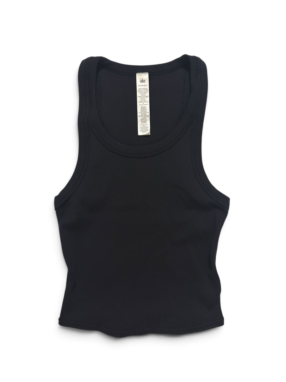 ALO Yoga Goddess Ribbed Go-To Tank Top in Black XS
